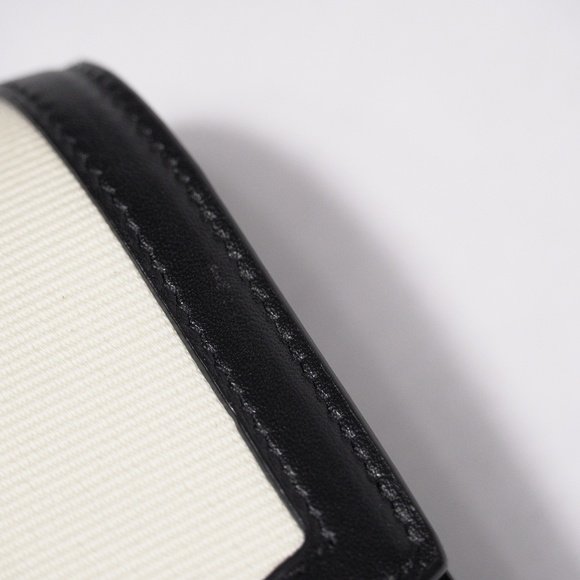 Saint Laurent YSL Uptown Blanc Natural & Noir Leather Wallet on a Chain NEW - Picture 10 of 10